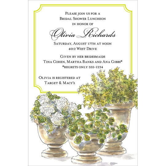 Pretty Potted Plants Invitations